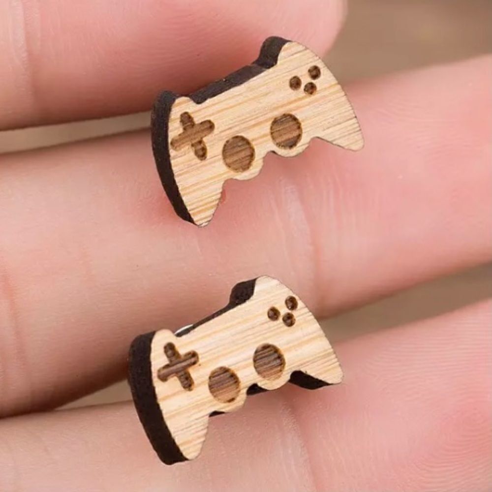 Wooden Console Controller Earrings